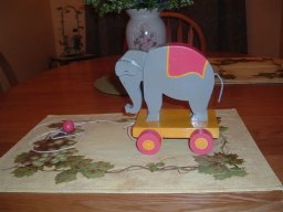 Completed Animated Elephant Pull Toy