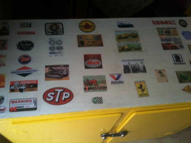 Garage Counter Top With Automotive/Construction Ads