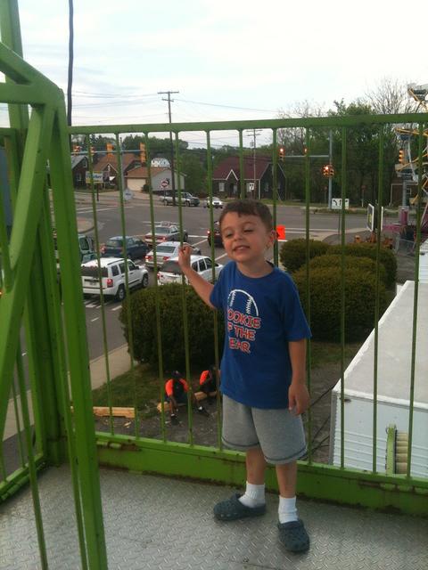 Near the top of the gym at the Spring Carnival