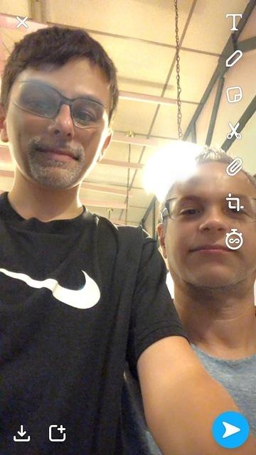 Snapchat switching of faces.