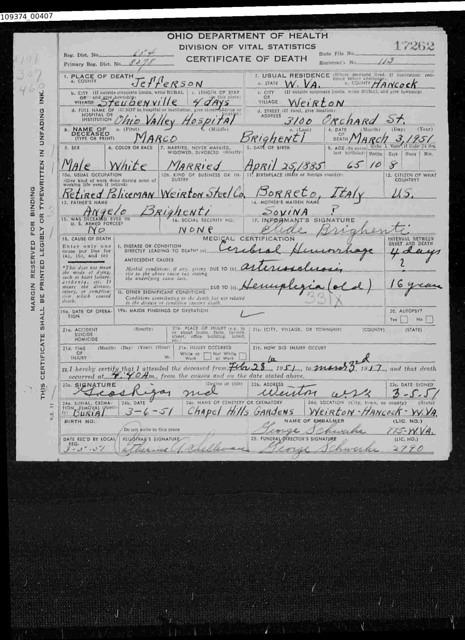 MarcoBrighenti OhioDeathRecord 03031951