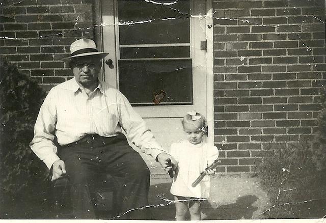 Marco Brighenti and granddaughter Faye Miceli at 175 Palm Circa 1940