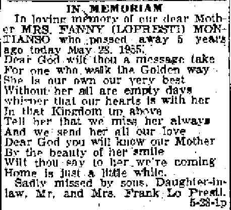 FannyMincoLoPresti Memorium WeirtonDailyTimes 05281960