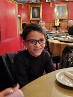 Lornezo sporting mom's glasses at Figaretti's