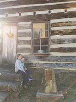 The boys at the Wells Cabin built in 1788 in Wellsburg, WV