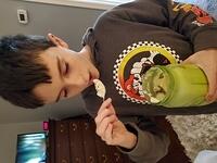 Luciano Enjoying Homemade Mason Jar Vanilla Ice Cream