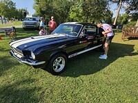 Joey Myers, Michelle Myers, Linda and Lorenzo with Joey's buddy's 65 GT 350