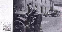 Uncle Jim Ferrari starting Weirton's First Fire Engine (Weirton Daily Times Picture)